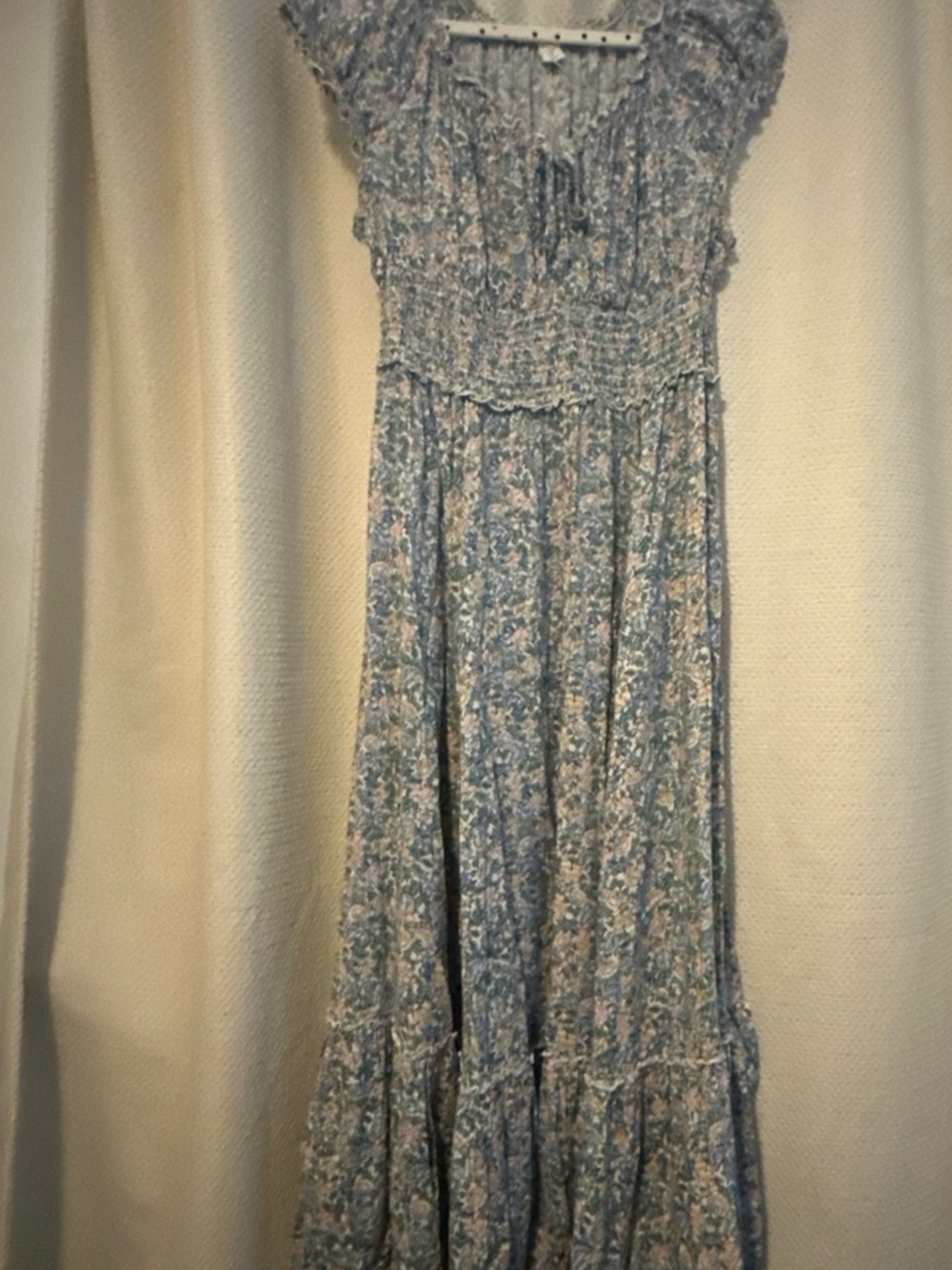 Old Navy Blue Floral Smocked Maxi Dress